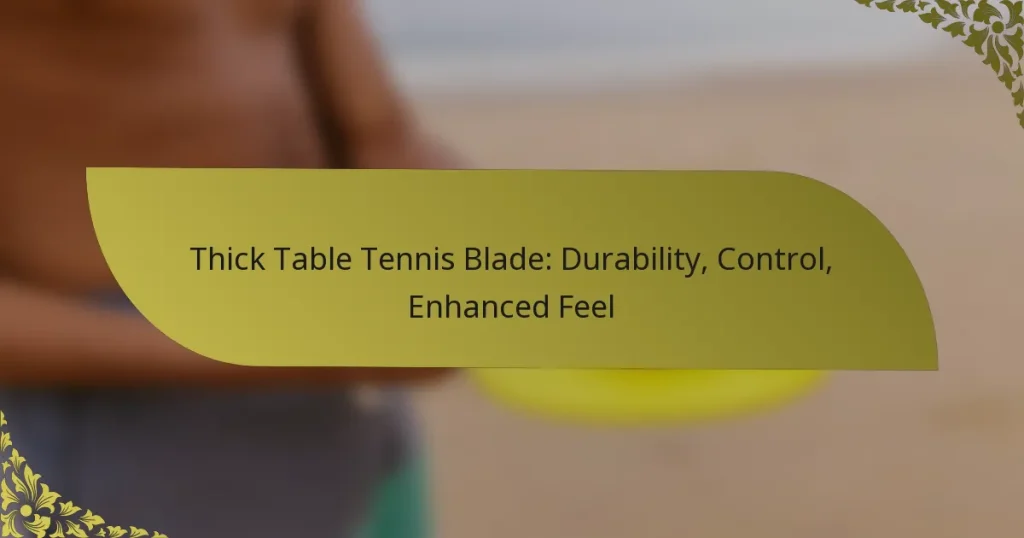 Thick Table Tennis Blade: Durability, Control, Enhanced Feel