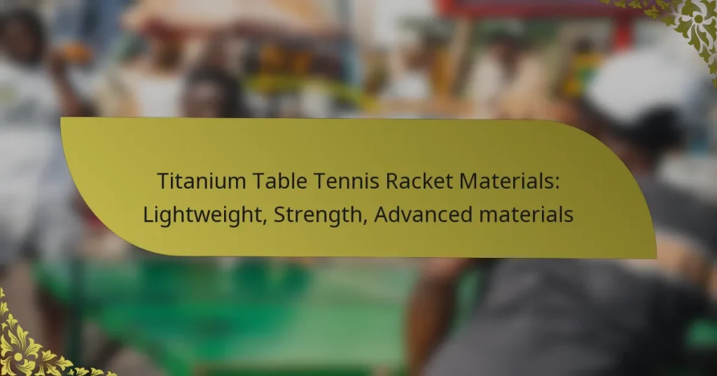 Titanium Table Tennis Racket Materials: Lightweight, Strength, Advanced materials