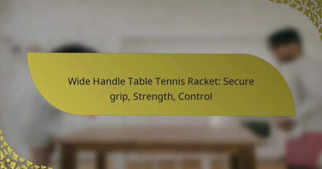 Wide Handle Table Tennis Racket: Secure grip, Strength, Control