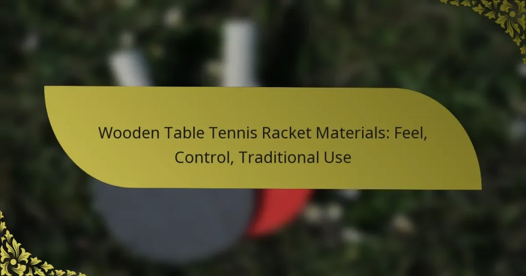 Wooden Table Tennis Racket Materials: Feel, Control, Traditional Use