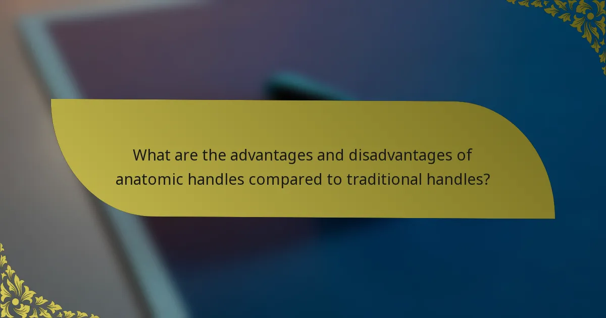 What are the advantages and disadvantages of anatomic handles compared to traditional handles?