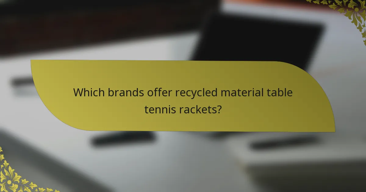 Which brands offer recycled material table tennis rackets?